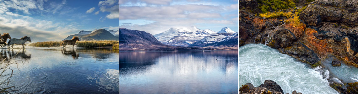 Islandurlaub Islandpferde Fjordlanschaften Barnafoss