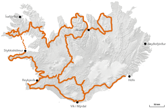 Islandreise Offroad 4x4 Karte Routenführung
