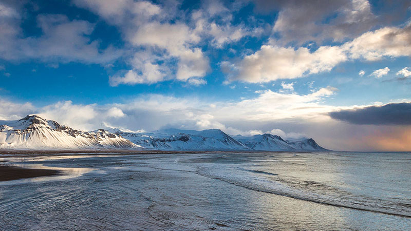 Islandreisen Regionen Westen und Snaefellsnes schneebedeckte Berge