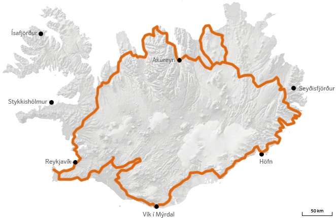 Karte Island zum Kennenlernen